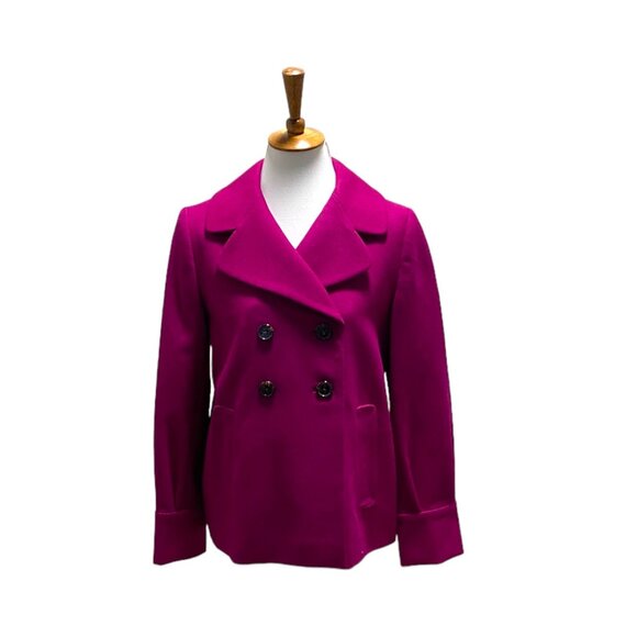 Banana Republic Classic Peacoat Raspberry Size M Y2K Quiet Luxury Preppy Fall - Picture 2 of 16
